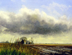 Watercolour - The Brooding Cloud, mid-Norfolk